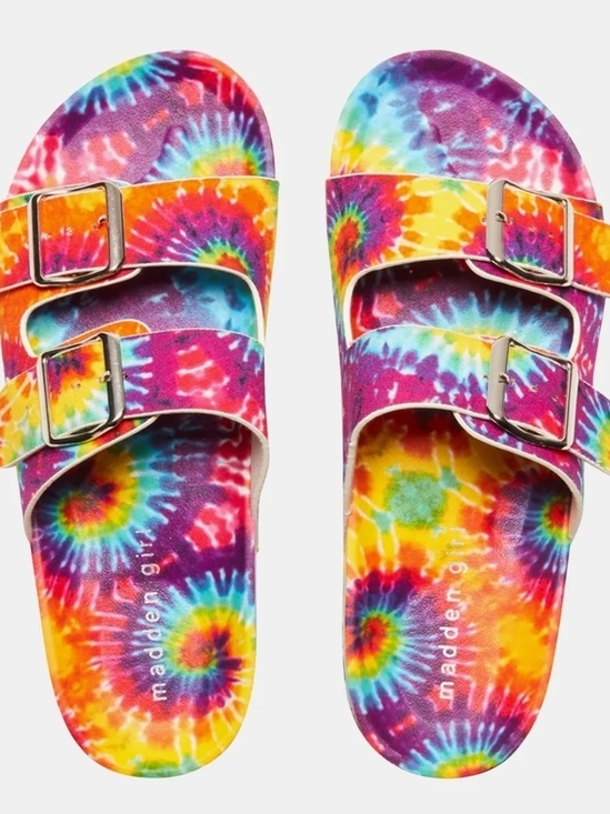 Madden Girl Shoes - Madden Girl Tie-Dye Double Buckle Slide Sandals - Multicolor